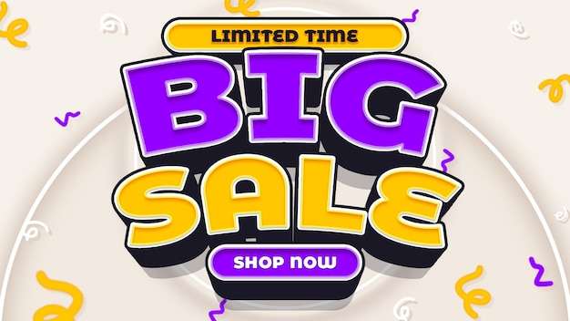 Grote verkoop banner sjabloon promotie