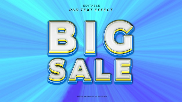 PSD grote verkoop tekst effect bewerkbaar ontwerp