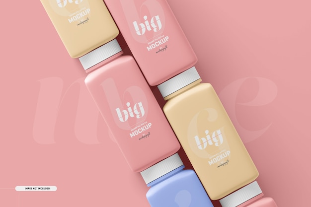 Grote vierkante pil supplement fles Mockup