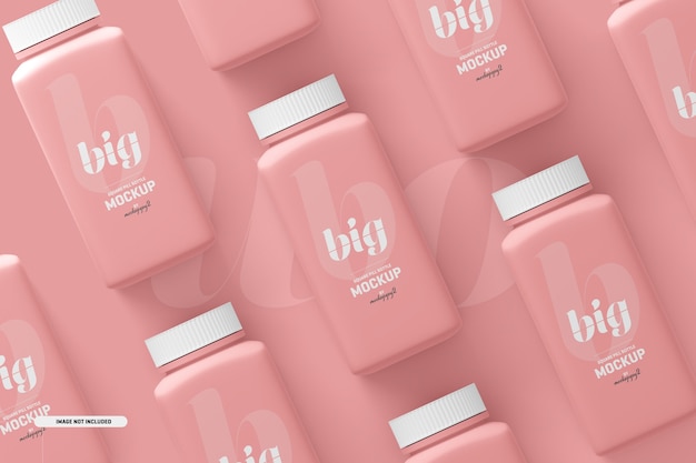 Grote vierkante pil supplement fles Mockup