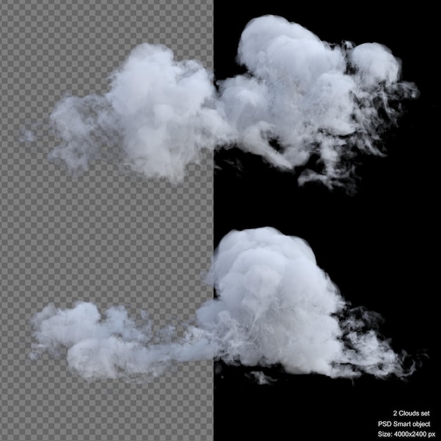 Grote wolken geïsoleerde 3d render