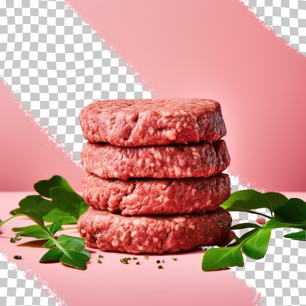PSD fornitura di hamburger di manzo macinato sfondo trasparente