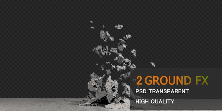 PSD ground collapse effect on a green screen background 3d illustration designx9xa