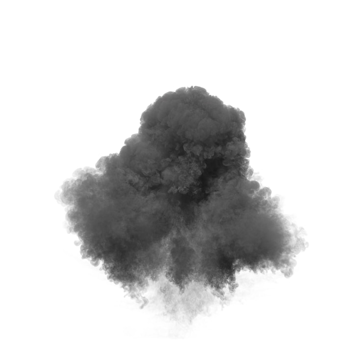 PSD ground explosion isolated transparent background 3d rendering