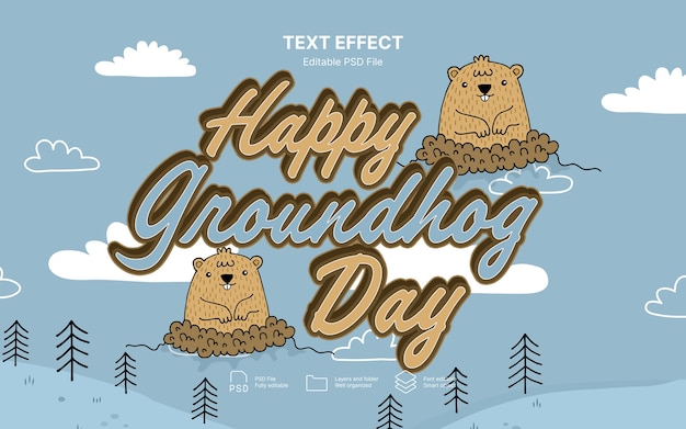 PSD groundhog day text effect