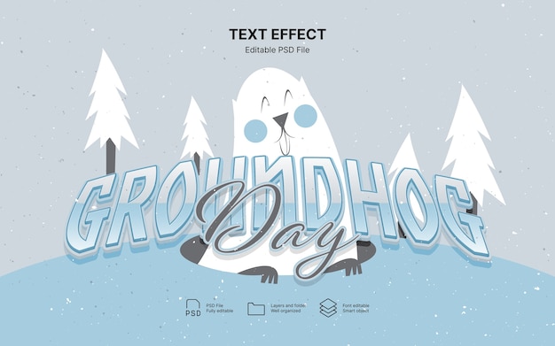 PSD groundhog day   text effect