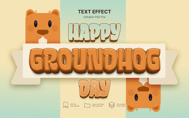 PSD groundhog day   text effect