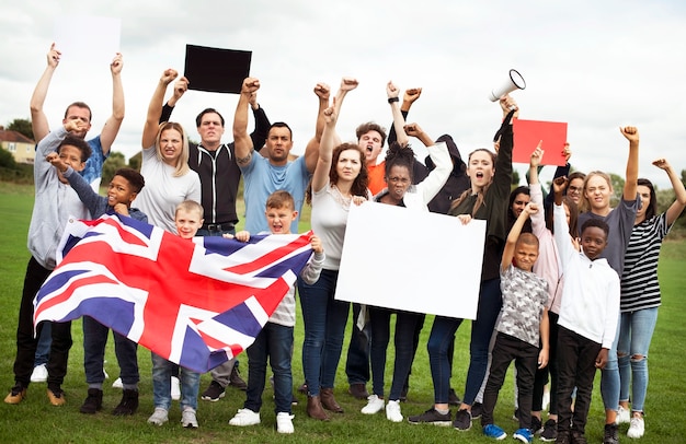 Group of activists are protesting