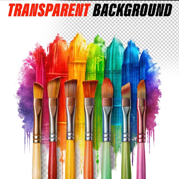 PSD group of brushes on colorful background