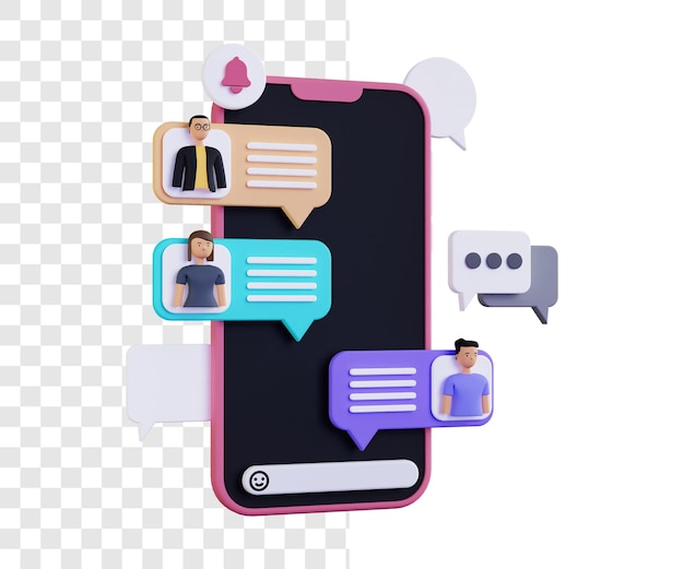 Group chat 3d illustration concept