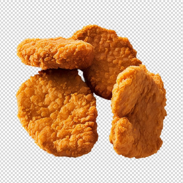 PSD a group of chicken nuggets are shown in a white background.