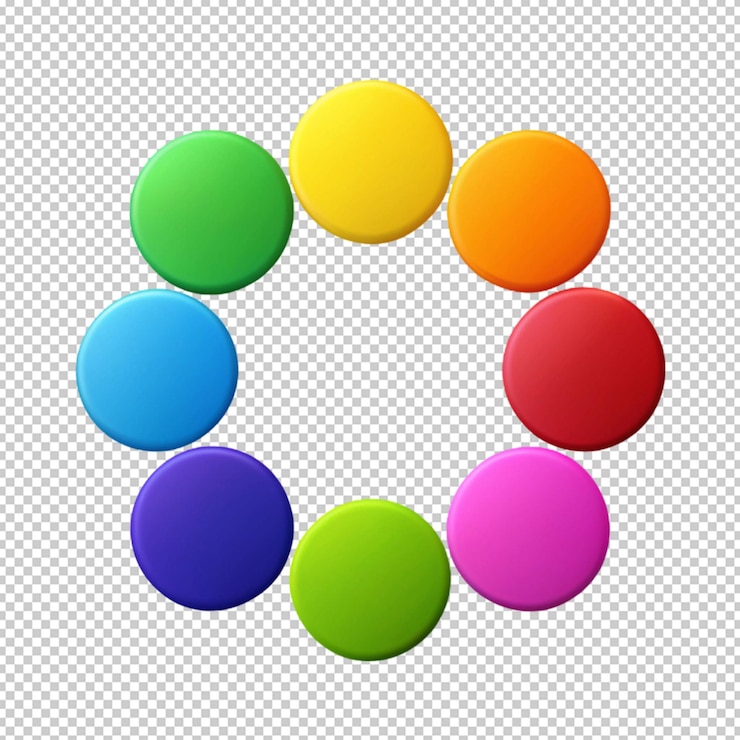 PSD a group of circles with different colors with white background