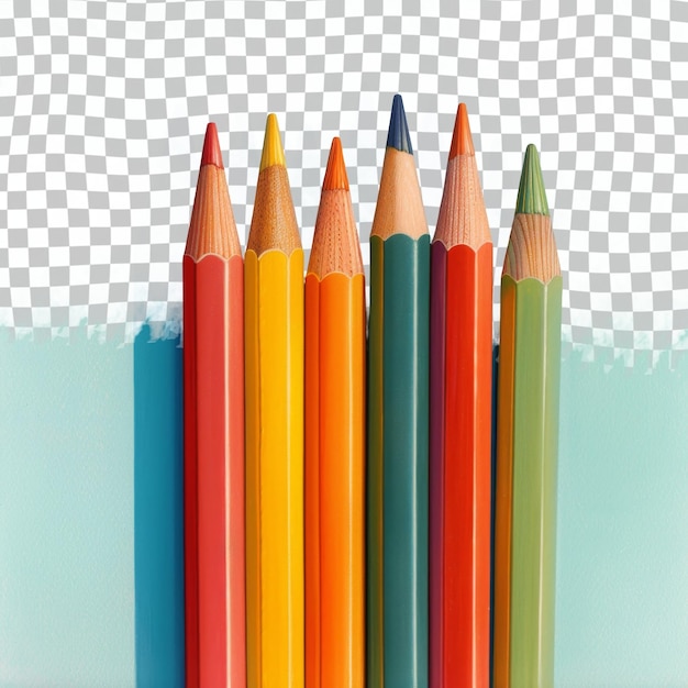 PSD a group of colored pencils with different colors on them