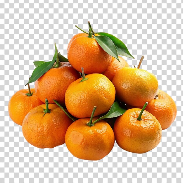 PSD a group of fresh mandarin orange on transparent background