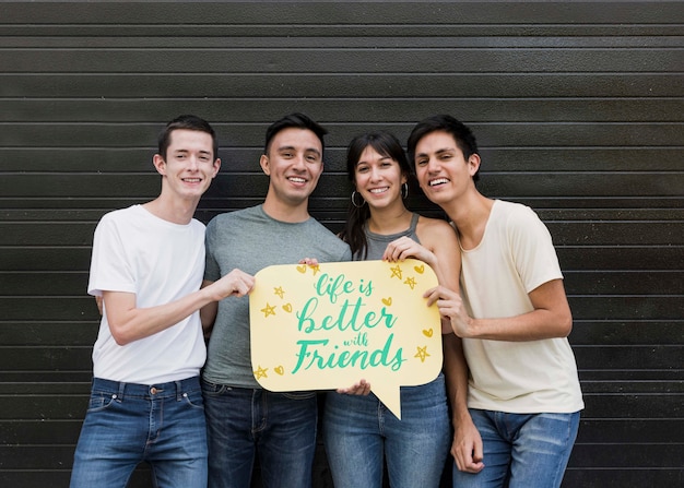 Group of friends posing