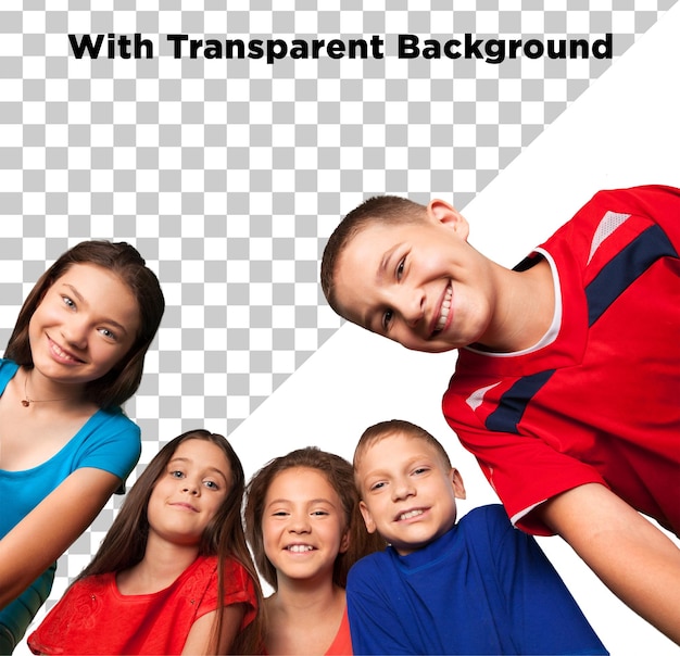 Group of Kids Smiling and Posing on transparent background psd png