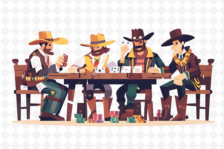 PSD a group of men playing poker and one has the number 10 on it