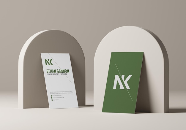 Group of minimal business card mockup