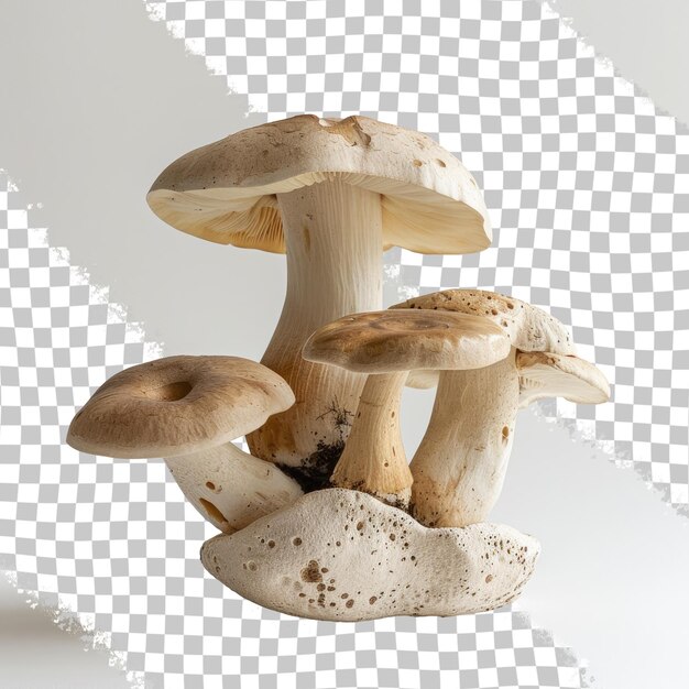 PSD a group of mushrooms with a white background with a white background