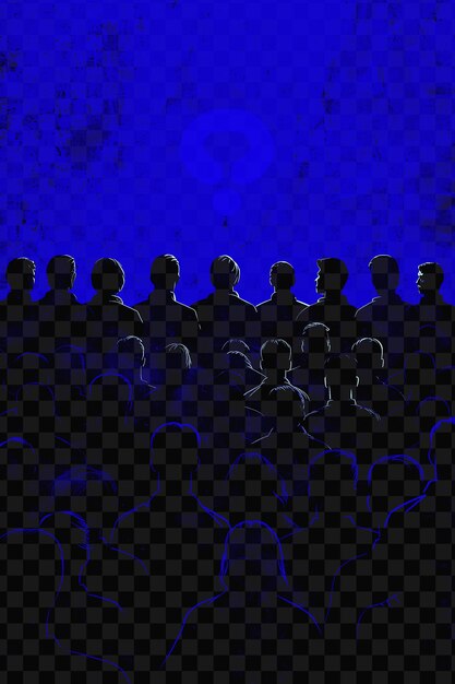 PSD a group of people are standing in a dark room