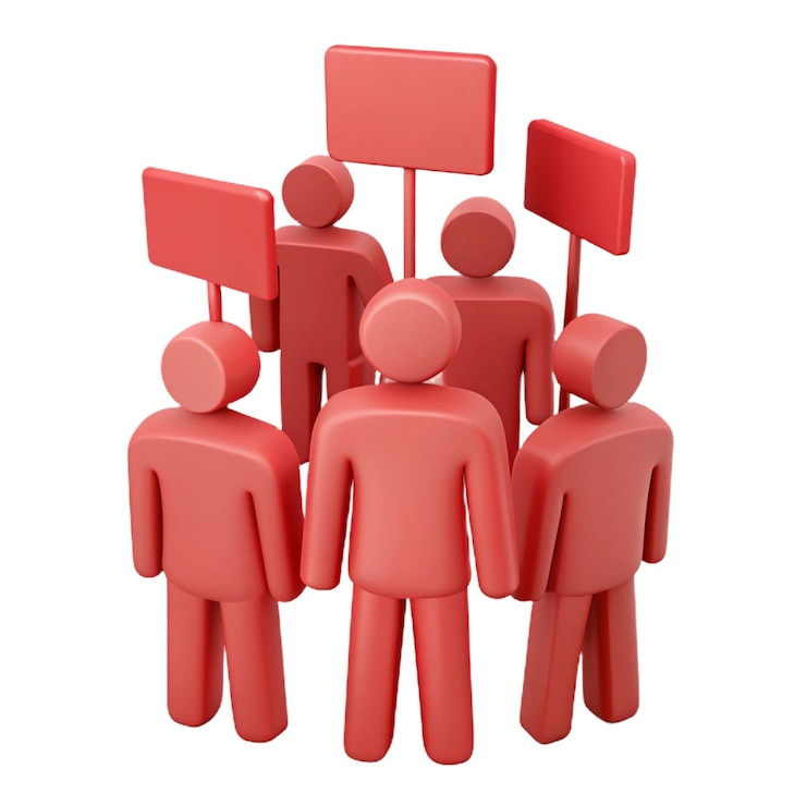 PSD a group of people with a sign that says quot people quot