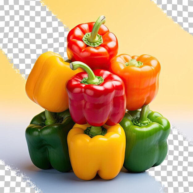 PSD a group of peppers that are on a white background