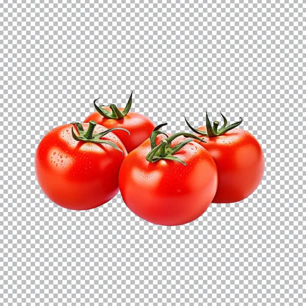 A group of tomatoes isolated on transparent background