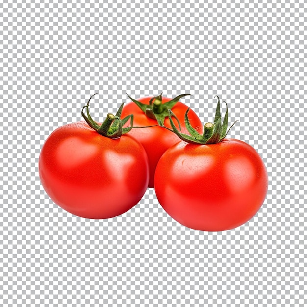 A group of tomatoes isolated on transparent background