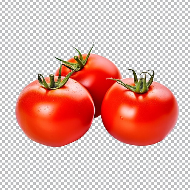 A group of tomatoes isolated on transparent background