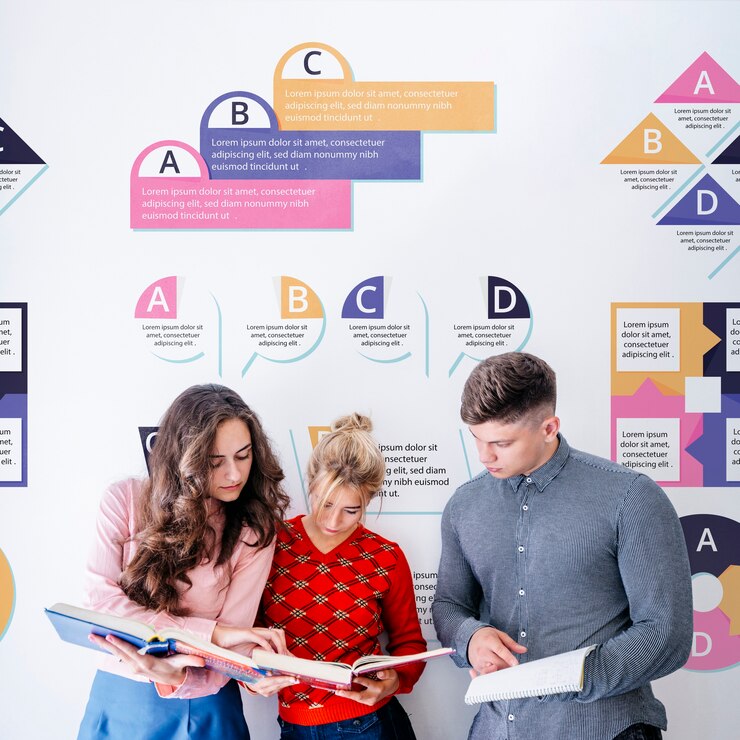 PSD group of university students reading together