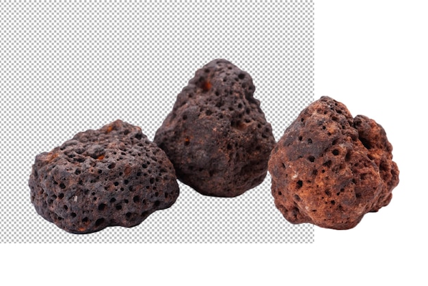 a group of volcanic rocks are shown on a white background