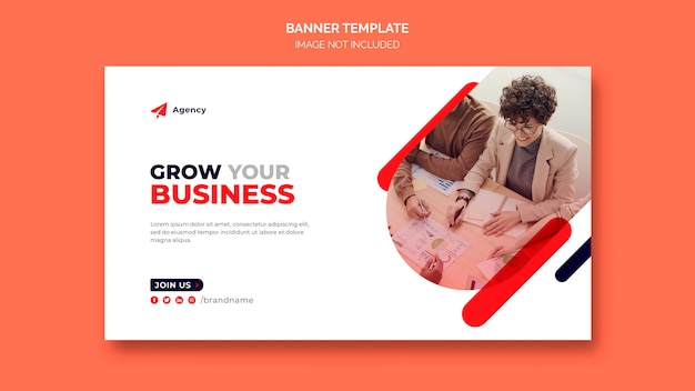 PSD grow business marketing web banner template