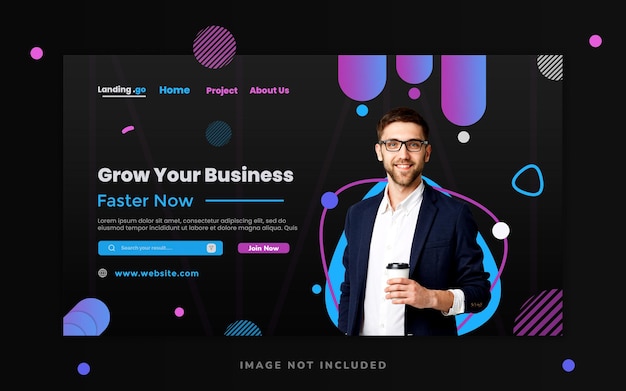 Grow business website landing page design