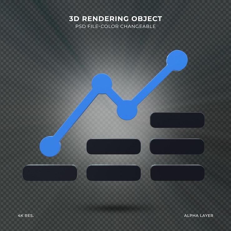 PSD grow thin yellow graph bar on background business development to success and growing growth concept