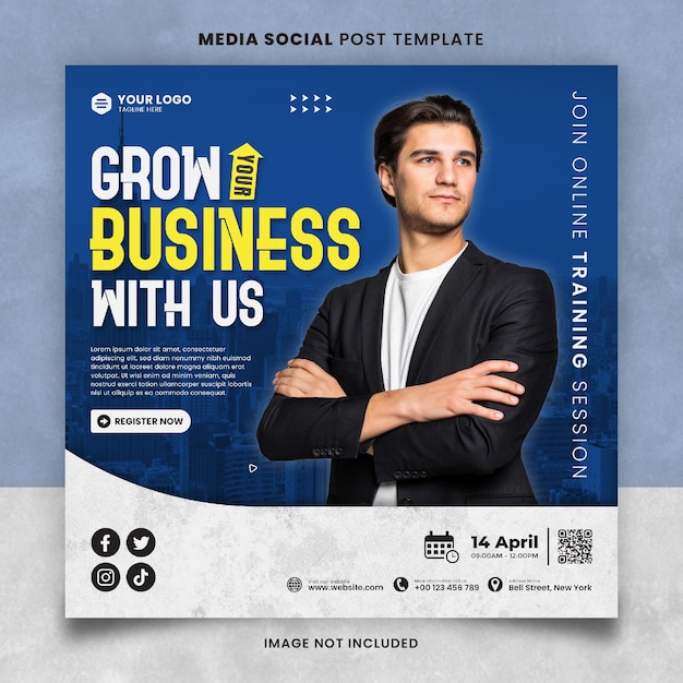 Grow your business media social post template