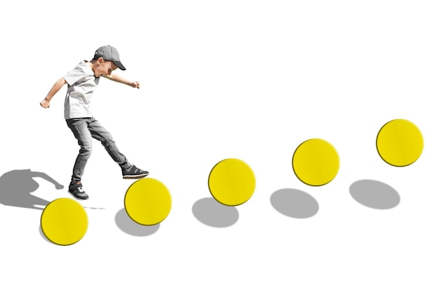 growth business concept young businessman climbing the career ladder