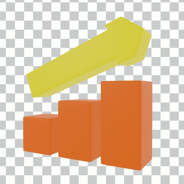 Growth chart 3d illustration