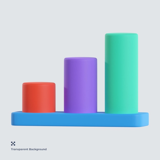 PSD growth chart 3d illustration