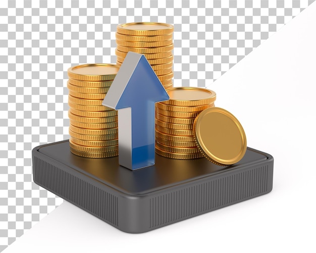 growth financial business on white background isolated 3d illustration