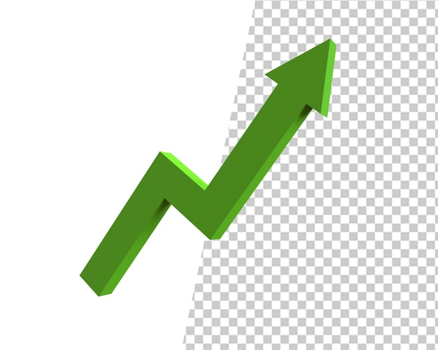 growth upward green arrow 3d render