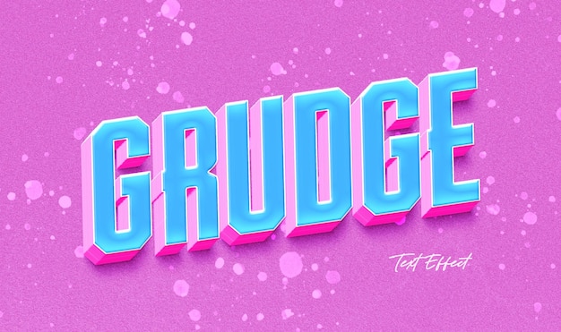 PSD grudge 3d テキストスタイル エフェクト テンプレート