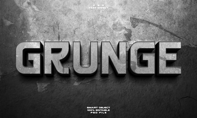 Grunge 3D bewerkbare teksteffect
