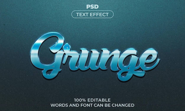 grunge 3d editable text effect style with background