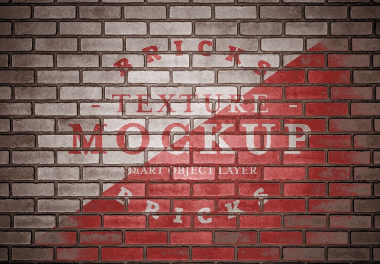 PSD grunge baksteen textuur mockup