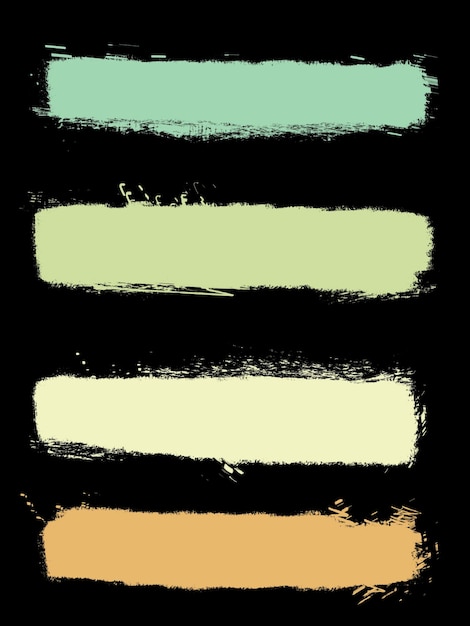 Grunge border splashes ramki tekstowe izolowane na czarnym tle