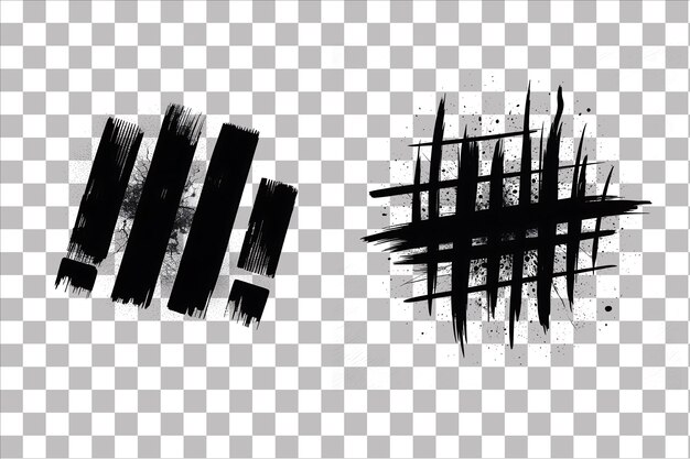 Grunge Brush Stroke and Scribble Cross Abstract Art Transparent Background Artistic Design PNG
