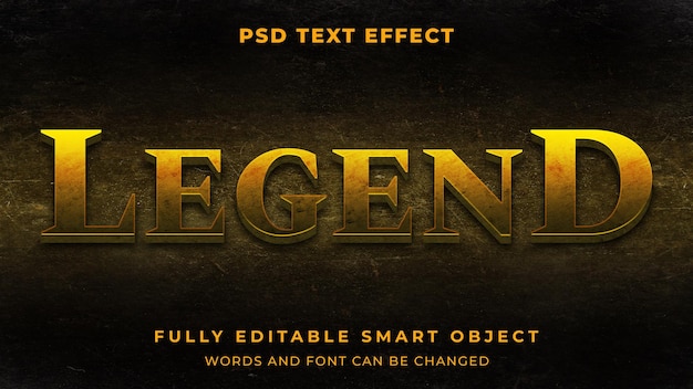 Grunge gold metal legend graphic style editable text effect