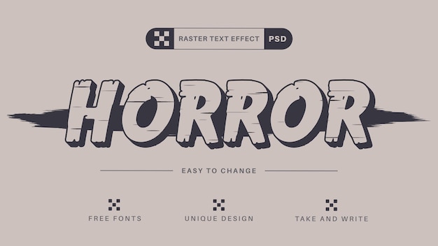 グランジ ハロウィーン編集可能なテキスト効果、フォント スタイル