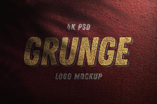 Grunge logo mockup on concrete wall