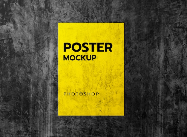 Grunge poster muur mockup realistisch